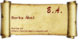 Borka Ábel névjegykártya