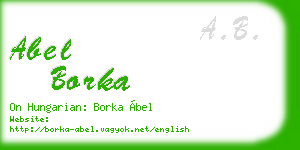 abel borka business card