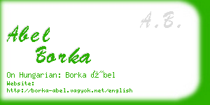 abel borka business card